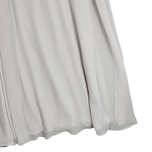 Morilee Bridesmaid Dress Gown sz 20 Women Chiffon Surplice Gathered Waist Silver - Picture 13 of 13